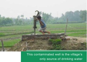 This contaminated well is the village's only source of drinking water