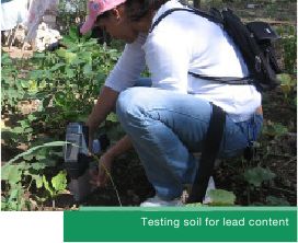 Testing soil for lead content