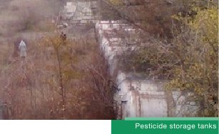 Pesticide storage tanks