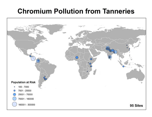 world map of chromium pollution